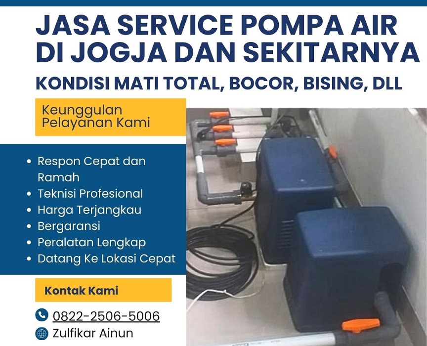 Layanan Service Pompa Air Jogja Kondisi Mati Total Bocor Bising Bergaransi