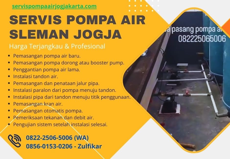 Servis pompa air jogja dan pasang pompa air sleman profesional